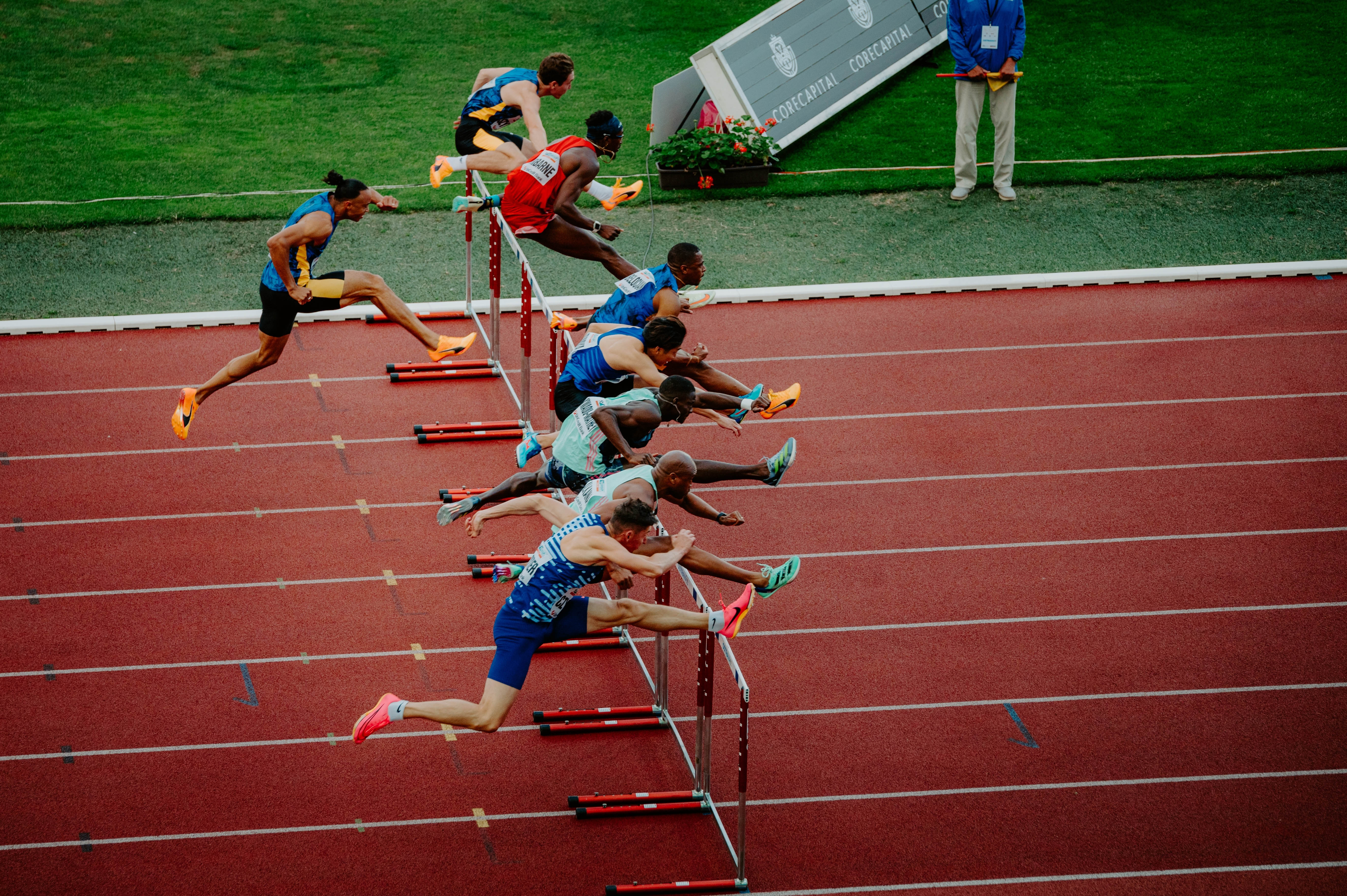 Male hurdlers at the Olympics